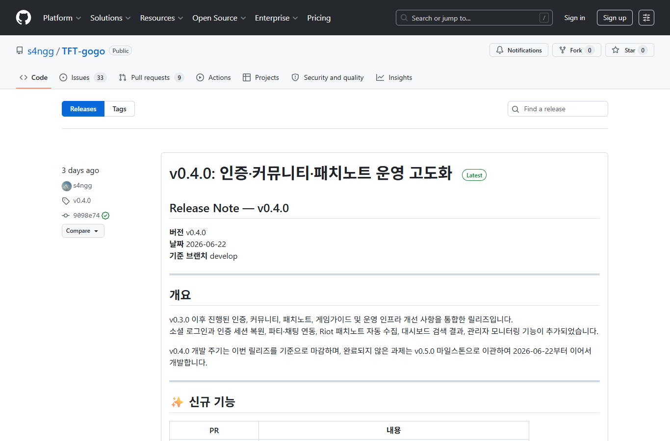 TFTgogo GitHub Releases screenshot